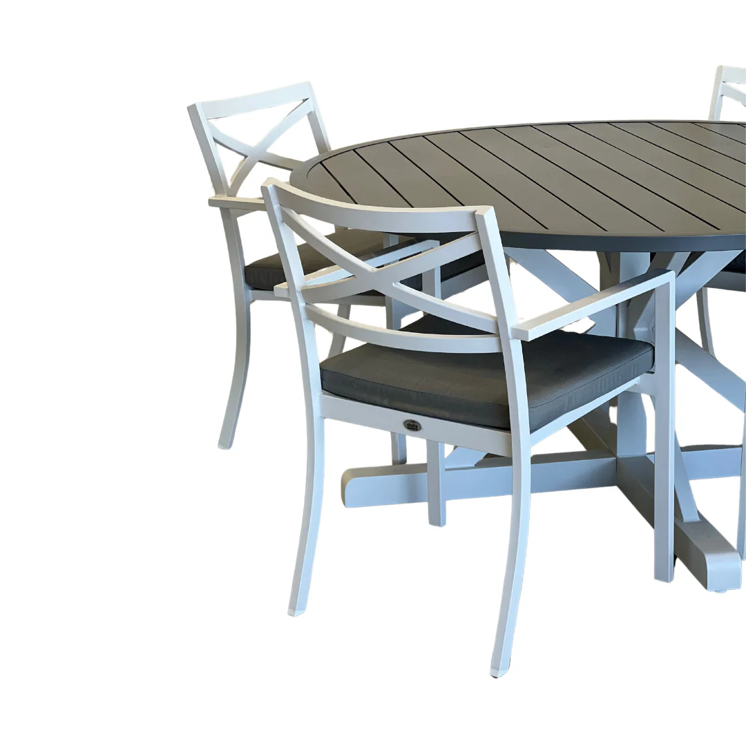 Bridgeport Dining Chair - White Frame|Boulder Cushions - Image 7
