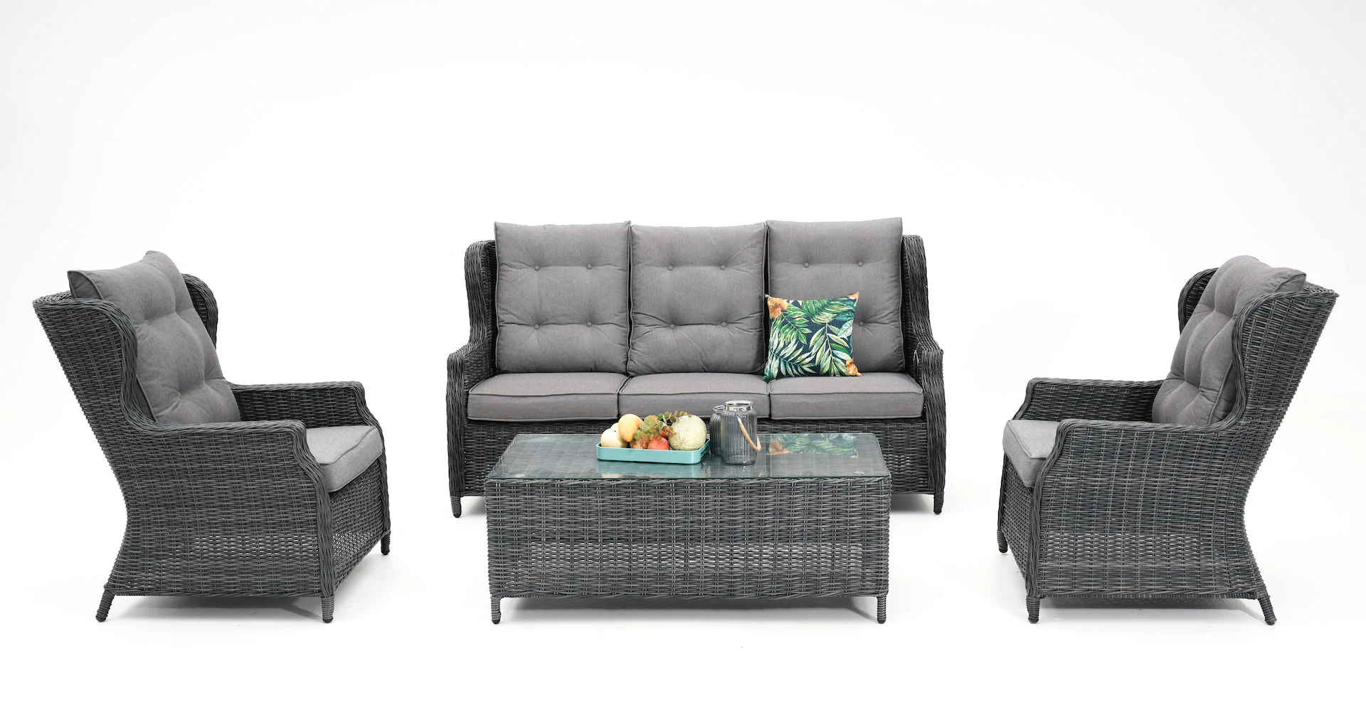 Buenos Aires 4-Piece Outdoor Lounge Setting | Castle Grey - Image 2