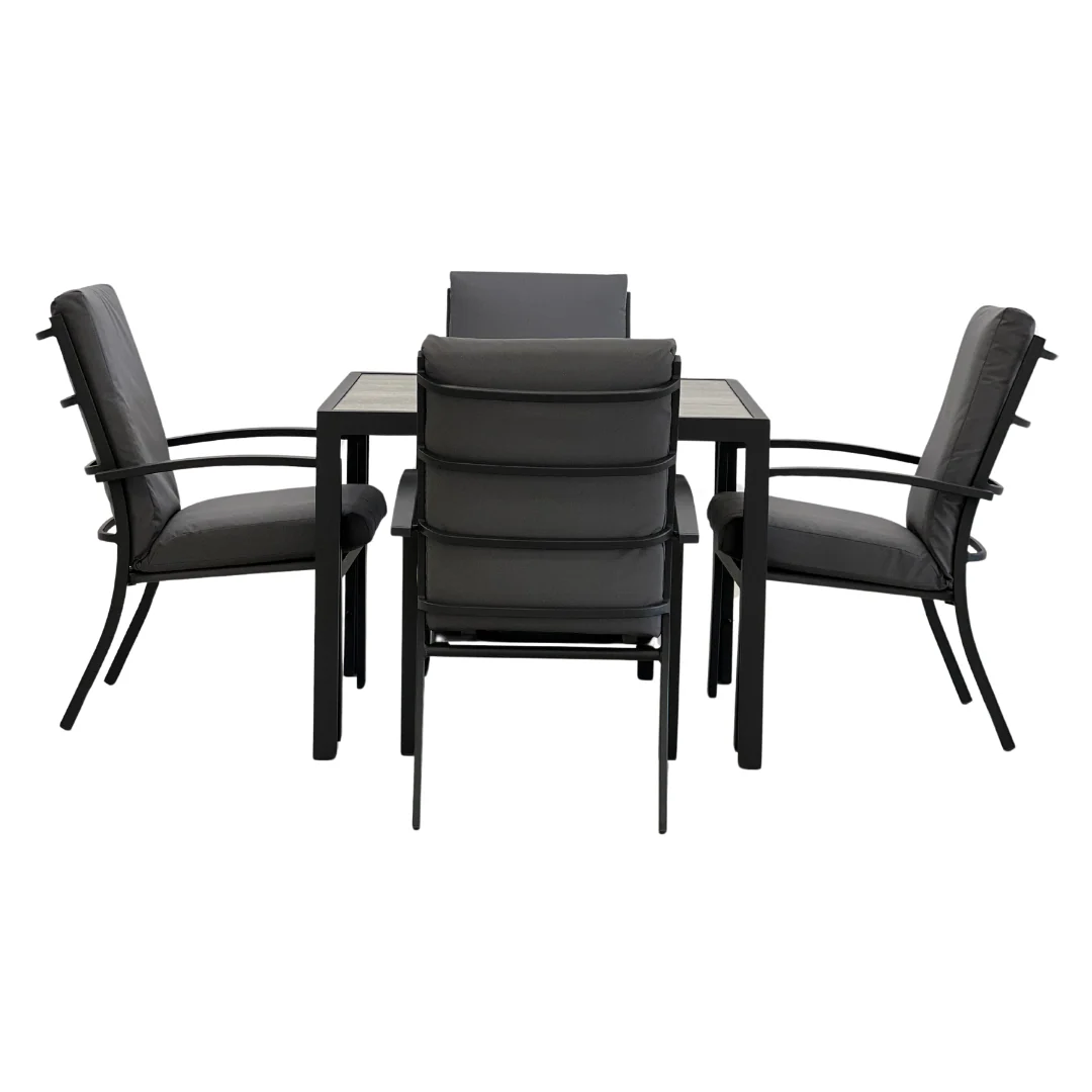 Ekaterina Matzo 5 Piece Outdoor Dining Set 900 x 900 | Gunmetal - Image 3