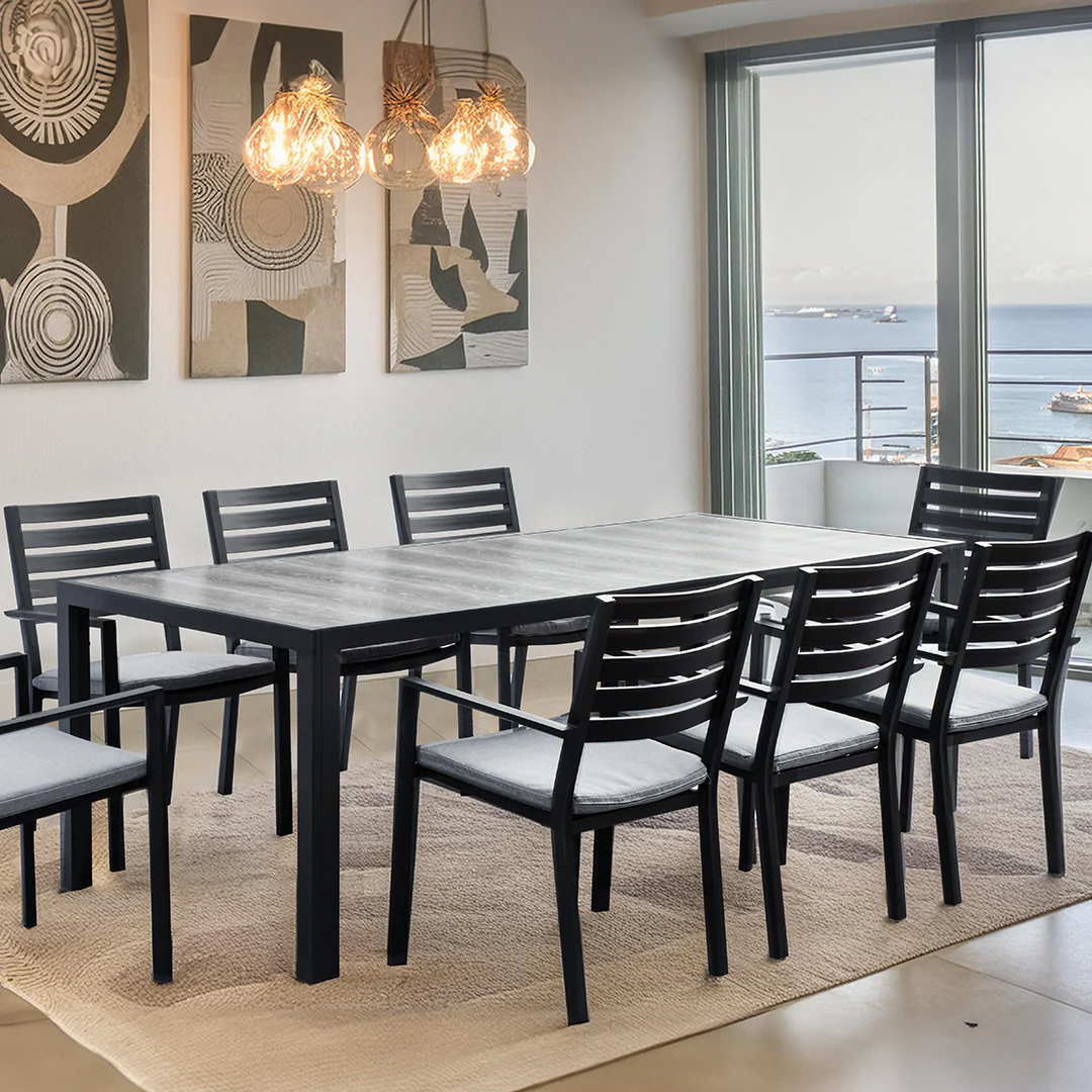 Ekaterina Mayfair 9 Piece Outdoor Dining Set | Gunmetal Grey - Image 2