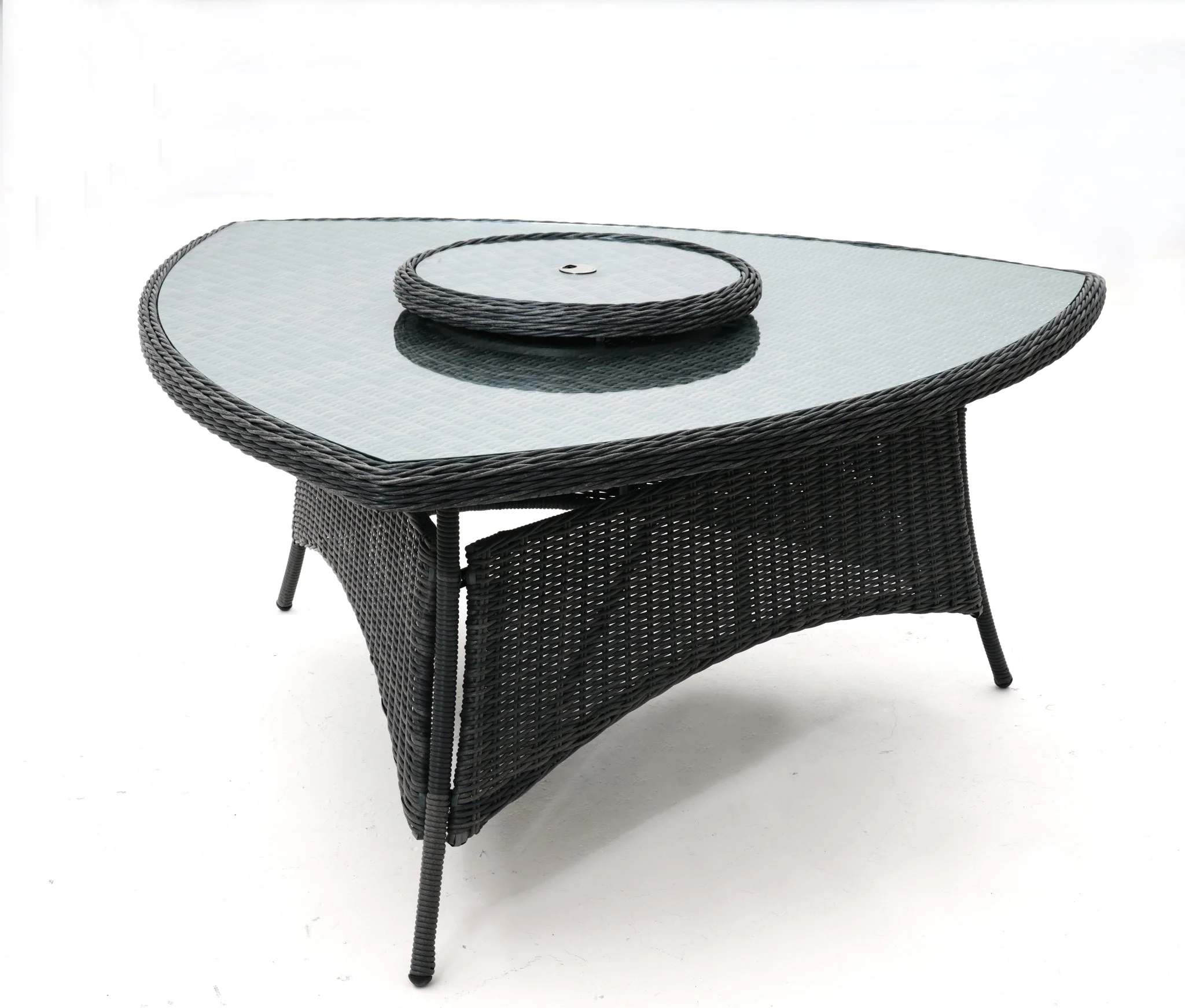Fremont Curved Tri Table- Castle Grey