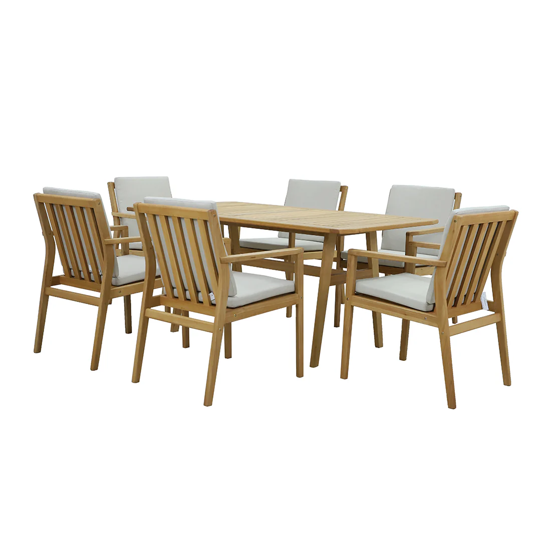 Jack 7 Piece Timber Outdoor Dining Suite 1700 - Image 3