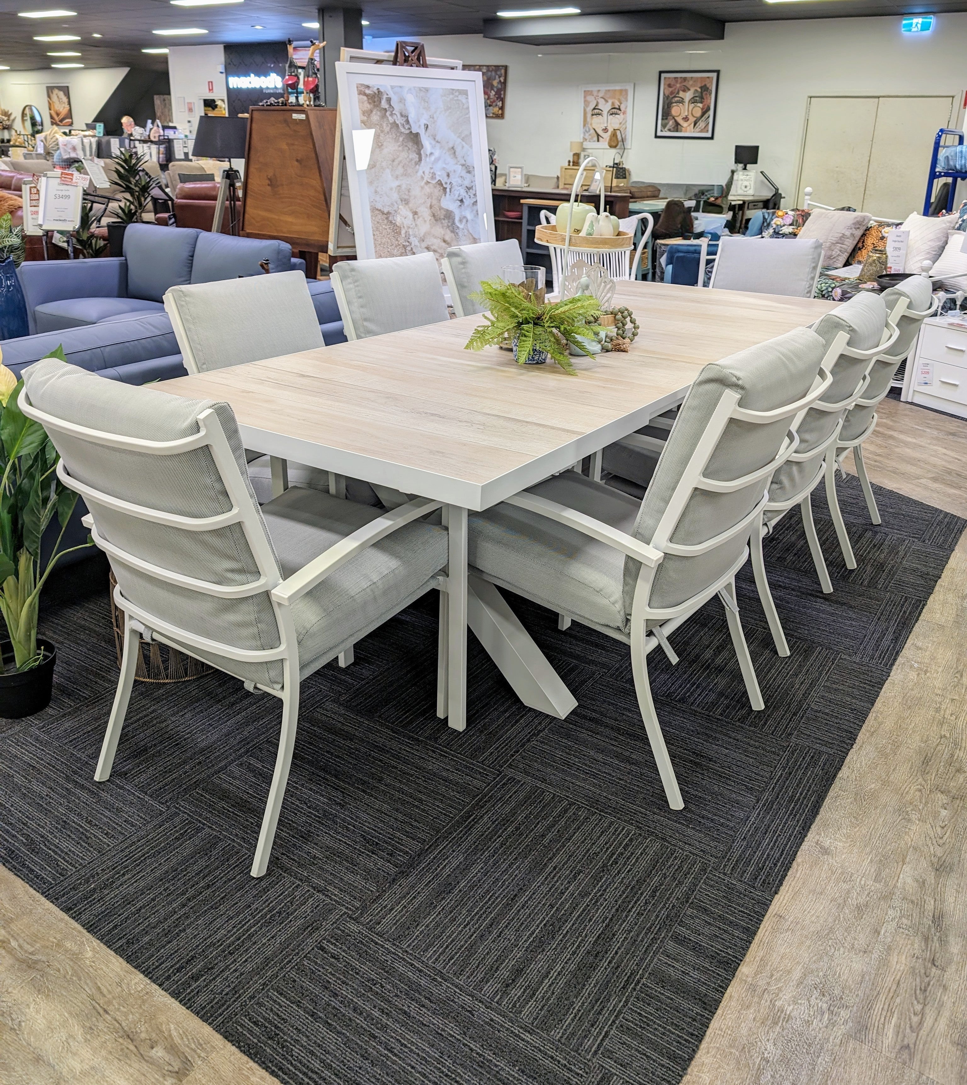Matzo High Back Cushioned Outdoor Dining Chair White - Image 3