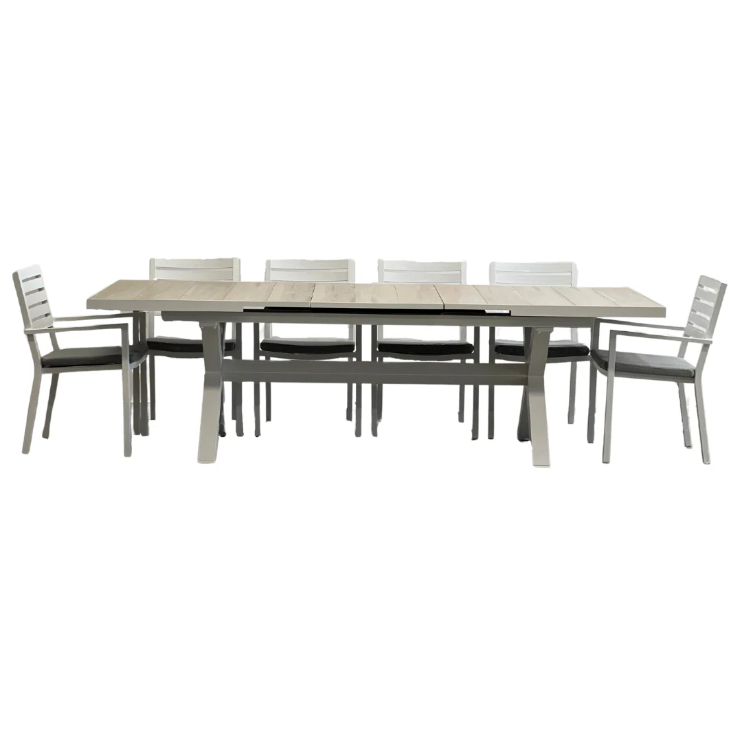 Sultan Mayfair 11 Piece Outdoor Dining Setting | White - Image 4
