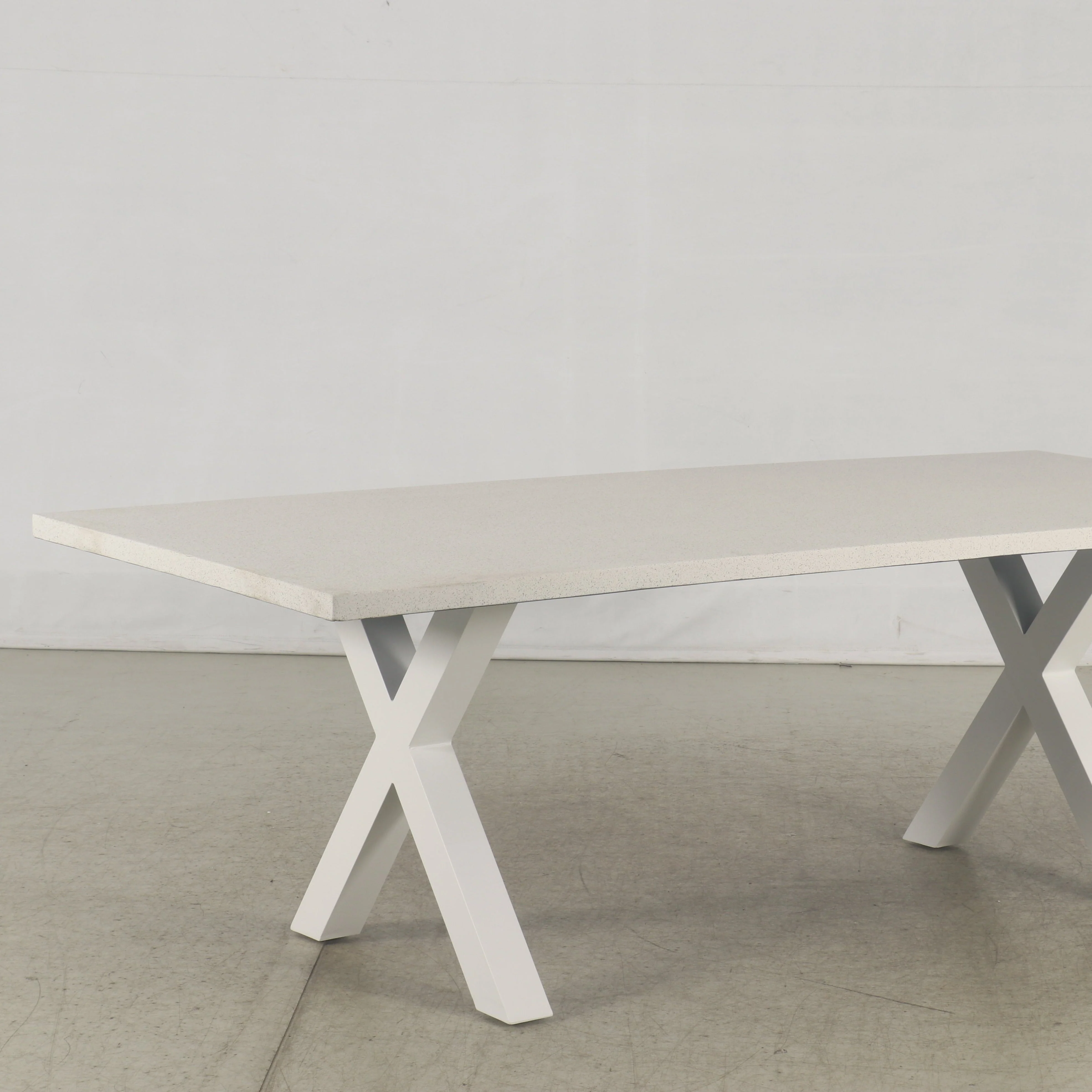 Switch Outdoor Bar Table White Cement Terrazzo x Legs